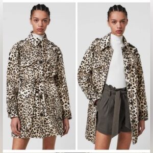 Allsaints leopard Suzie Leo jacket denim Size 4